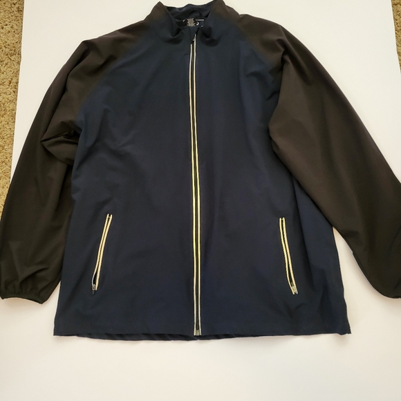 Men's Sport Roundtree & Yorke Black and Navy Zip Front Convertible Jacket XL - Picture 1 of 11